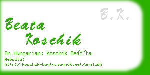 beata koschik business card